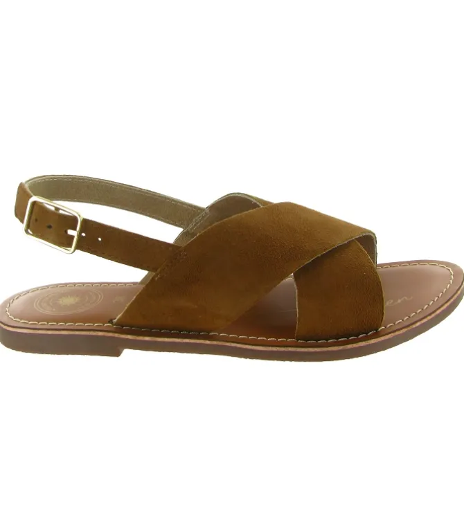 sandales et nu pieds - Casual - femme - Nubuck - Marron - Atelier tropezien