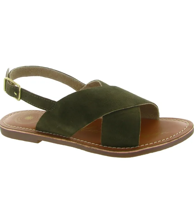 sandales et nu pieds - Casual - femme - Nubuck - Vert - Atelier tropezien