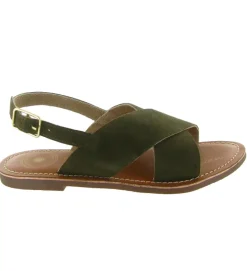 sandales et nu pieds - Casual - femme - Nubuck - Vert - Atelier tropezien