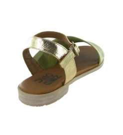 sandales et nu pieds - Casual - femme - Cuir laminé - Kaki - Bueno