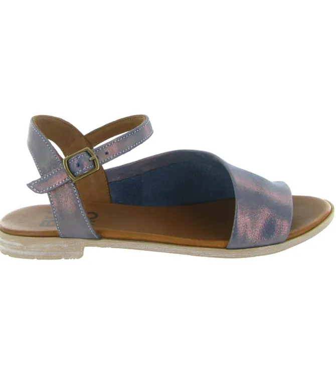 sandales et nu pieds - Casual - femme - Cuir laminé - Bleu Marine - Bueno