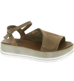 sandales et nu pieds - Casual - femme - Cuir laminé - Taupe - Bueno
