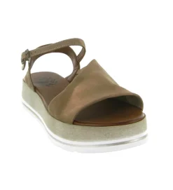sandales et nu pieds - Casual - femme - Cuir laminé - Taupe - Bueno
