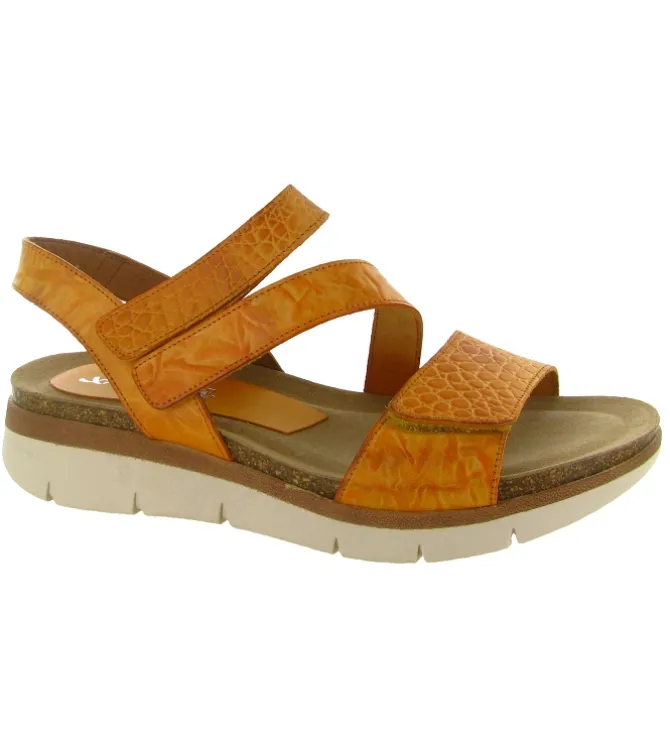 sandales et nu pieds - Confort - femme - Cuir - Jaune - Xapatan