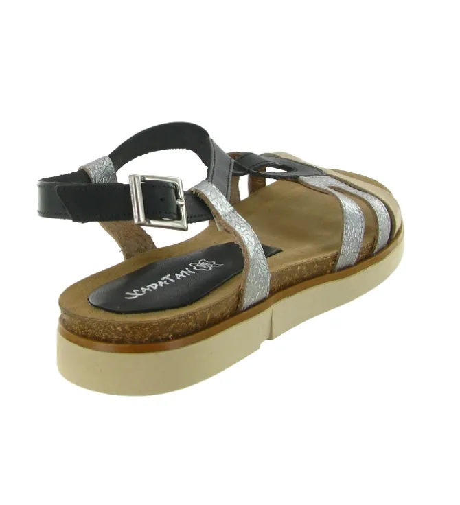 sandales et nu pieds - Confort - femme - Cuir - Noir - Xapatan