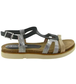 sandales et nu pieds - Confort - femme - Cuir - Noir - Xapatan