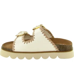sandales et nu pieds - Confort - femme - Cuir - Blanc - No name