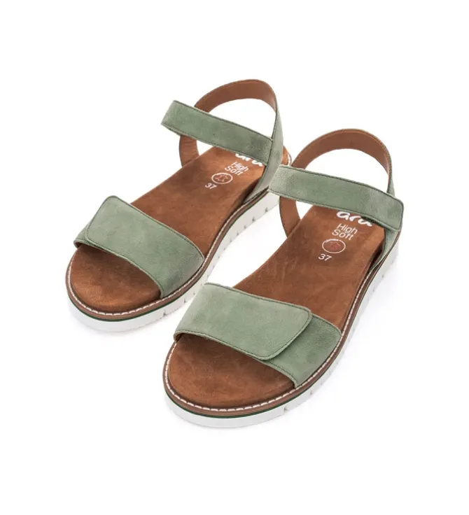 sandales et nu pieds - Confort - femme - Cuir - Kaki - Ara