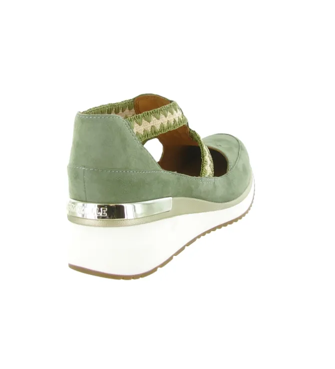 sandales et nu pieds - Confort - femme - Nubuck - Vert - Mamzelle