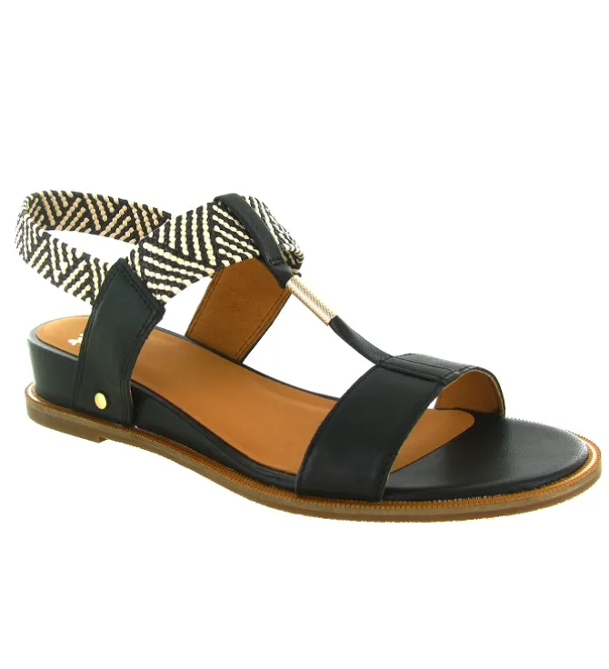sandales et nu pieds - Confort - femme - Cuir - Noir - Mamzelle