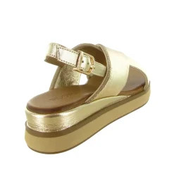 sandales et nu pieds - Confort - femme - Cuir - Or - Inuovo
