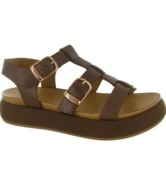 sandales et nu pieds - Confort - femme - Cuir - Marron - Inuovo