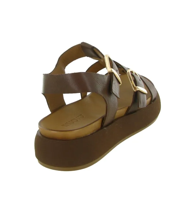 sandales et nu pieds - Confort - femme - Cuir - Marron - Inuovo