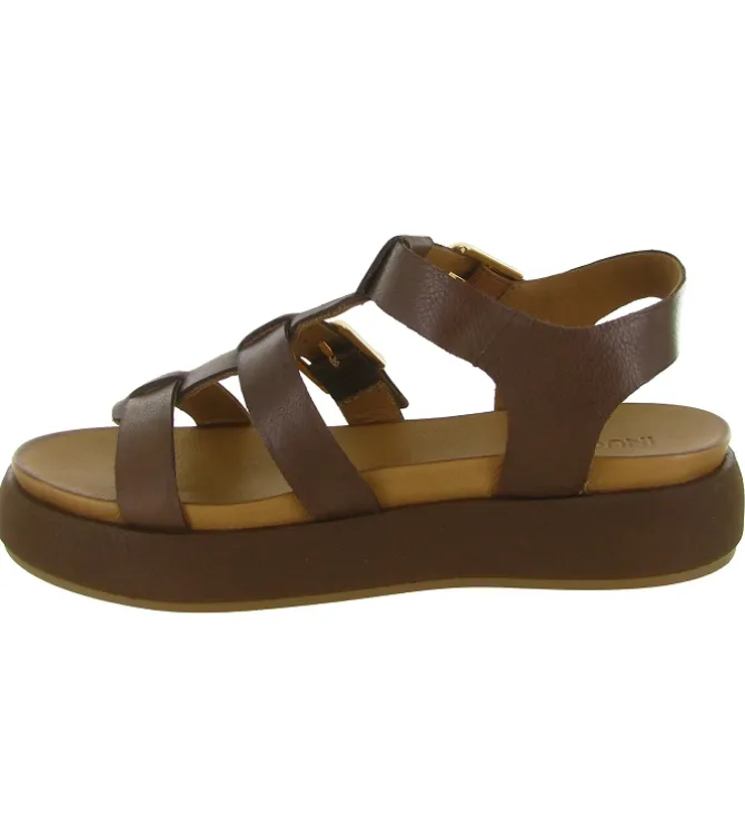 sandales et nu pieds - Confort - femme - Cuir - Marron - Inuovo