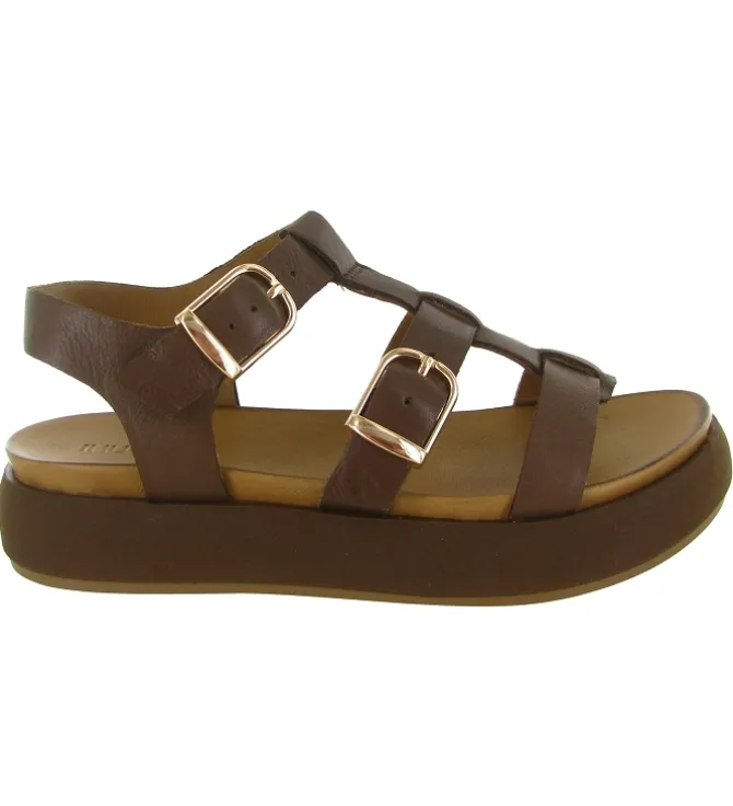 sandales et nu pieds - Confort - femme - Cuir - Marron - Inuovo