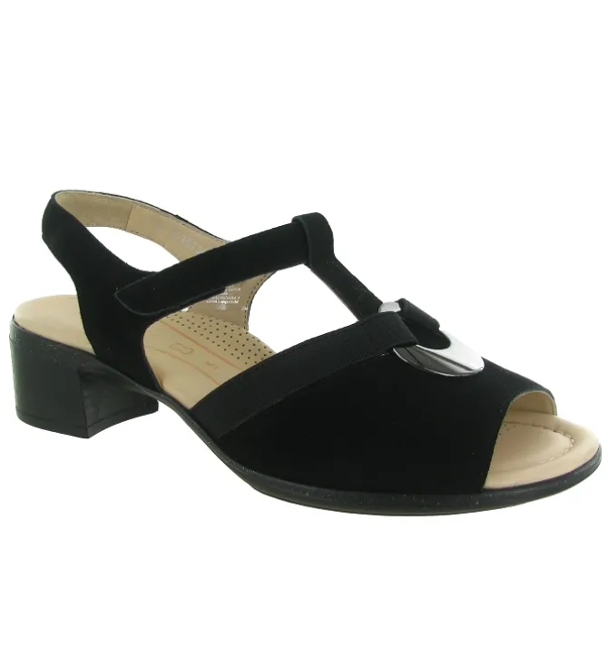 sandales et nu pieds - Confort - femme - Nubuck - Noir - Ara