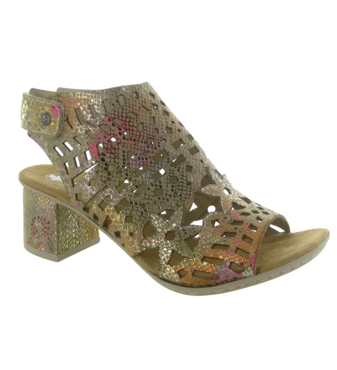 sandales et nu pieds - Confort - femme - Synthétique - Or - Rieker