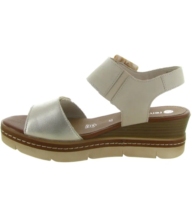sandales et nu pieds - Confort - femme - Cuir - Beige - Remonte