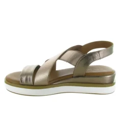 sandales et nu pieds - Confort - femme - Cuir laminé - Bronze - Inuovo