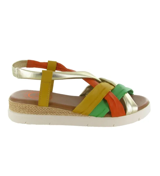 sandales et nu pieds - Confort - femme - Cuir - Multicolor - Lola canales