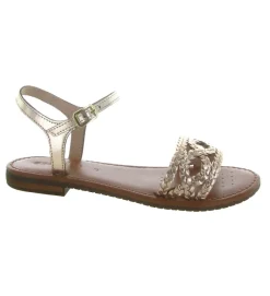 sandales et nu pieds - Confort - femme - Cuir - Or - Geox