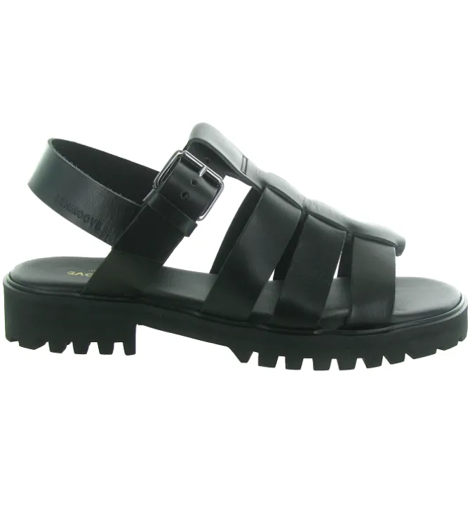 sandales et nu pieds - Confort - femme - Cuir - Noir - Schmoove
