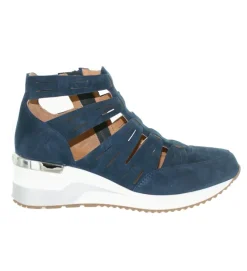 sandales et nu pieds - Confort - femme - Cuir - Bleu - Mamzelle