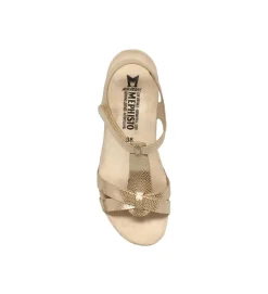 sandales et nu pieds - Confort - femme - Cuir - Or - Mephisto