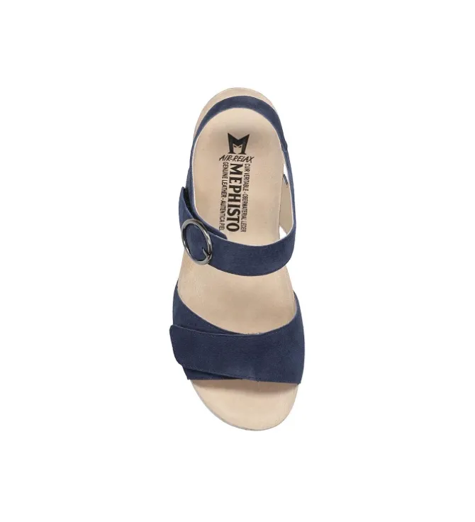 sandales et nu pieds - Confort - femme - Nubuck - Bleu - Mephisto