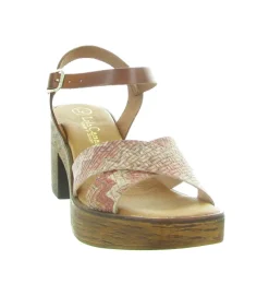sandales et nu pieds - Confort - femme - Cuir - Orange - Lola canales
