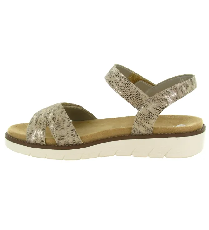 sandales et nu pieds - Confort - femme - Cuir - Python - Remonte