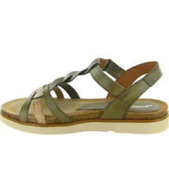sandales et nu pieds - Confort - femme - Cuir - Kaki - Xapatan