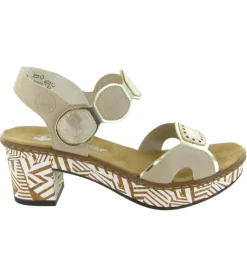 sandales et nu pieds - Confort - femme - Synthétique - Beige - Rieker