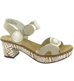 sandales et nu pieds - Confort - femme - Synthétique - Beige - Rieker