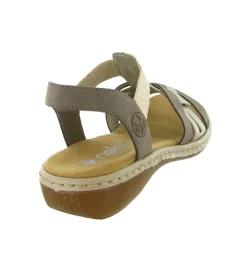 sandales et nu pieds - Confort - femme - Synthétique - Beige - Rieker