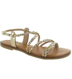 sandales et nu pieds - Confort - femme - Cuir - Or - Les tropeziennes