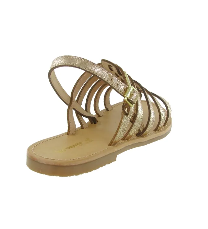 sandales et nu pieds - Confort - femme - Cuir - Or - Les tropeziennes