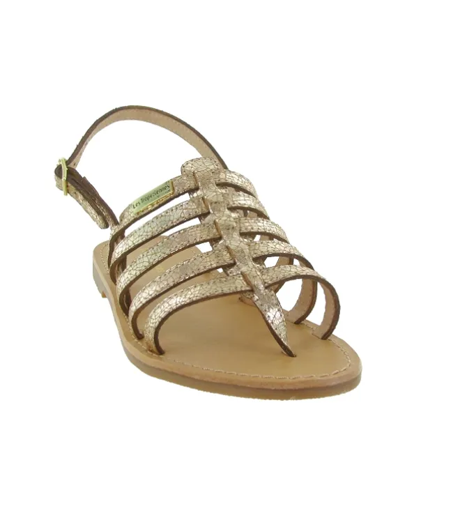 sandales et nu pieds - Confort - femme - Cuir - Or - Les tropeziennes