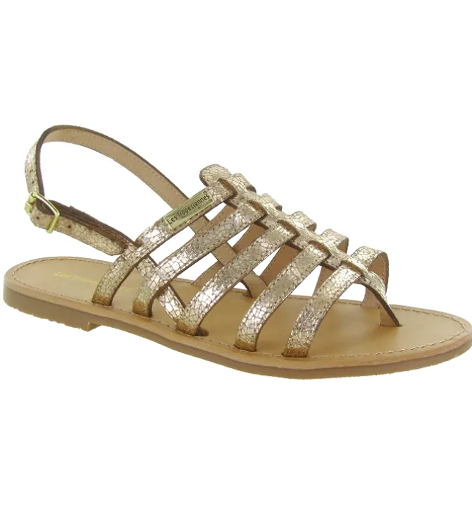 sandales et nu pieds - Confort - femme - Cuir - Or - Les tropeziennes