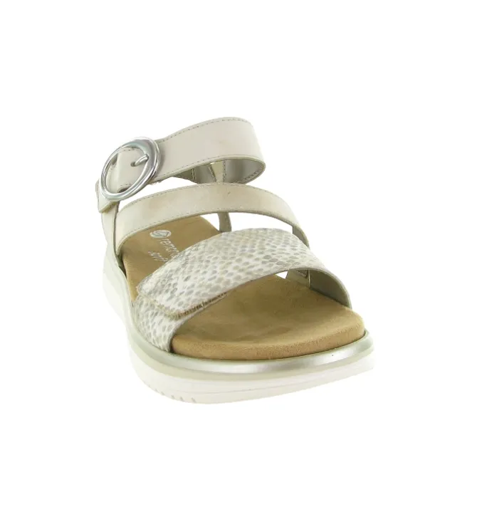 sandales et nu pieds - Confort - femme - Cuir - Crème - Remonte