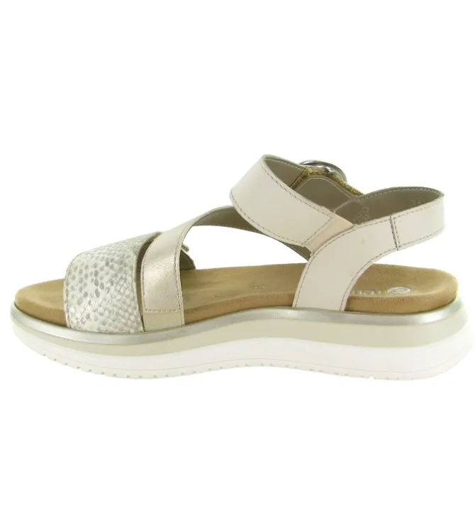 sandales et nu pieds - Confort - femme - Cuir - Crème - Remonte