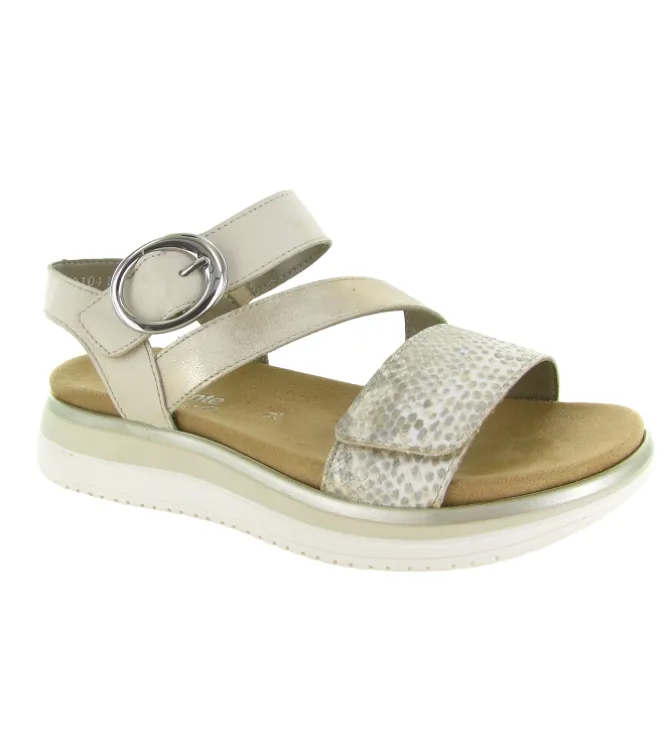 sandales et nu pieds - Confort - femme - Cuir - Crème - Remonte