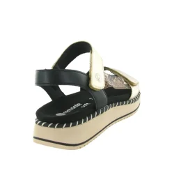 sandales et nu pieds - Confort - femme - Cuir - Or - Remonte