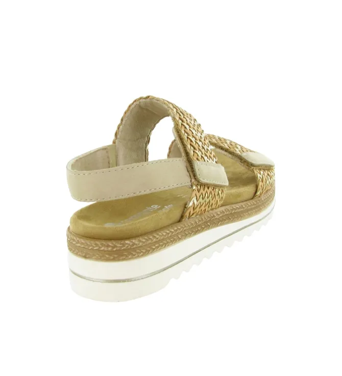 sandales et nu pieds - Confort - femme - Cuir - Beige - Remonte