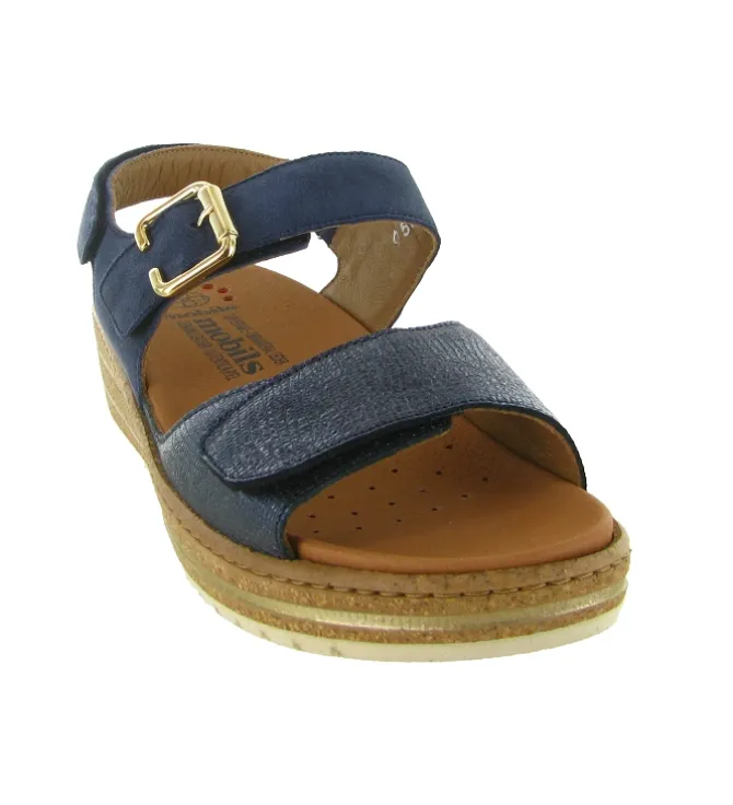sandales et nu pieds - Confort - femme - Cuir - Bleu Marine - Mephisto