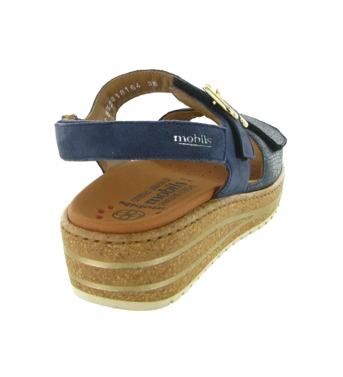 sandales et nu pieds - Confort - femme - Cuir - Bleu Marine - Mephisto