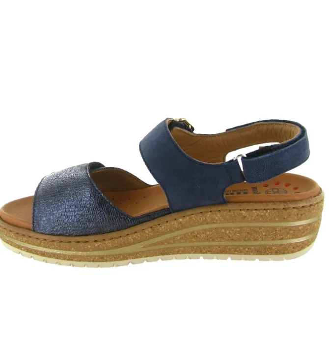 sandales et nu pieds - Confort - femme - Cuir - Bleu Marine - Mephisto