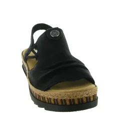 sandales et nu pieds - Confort - femme - Nubuck - Noir - Rieker