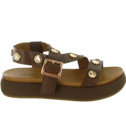 sandales et nu pieds - Confort - femme - Cuir - Marron - Inuovo