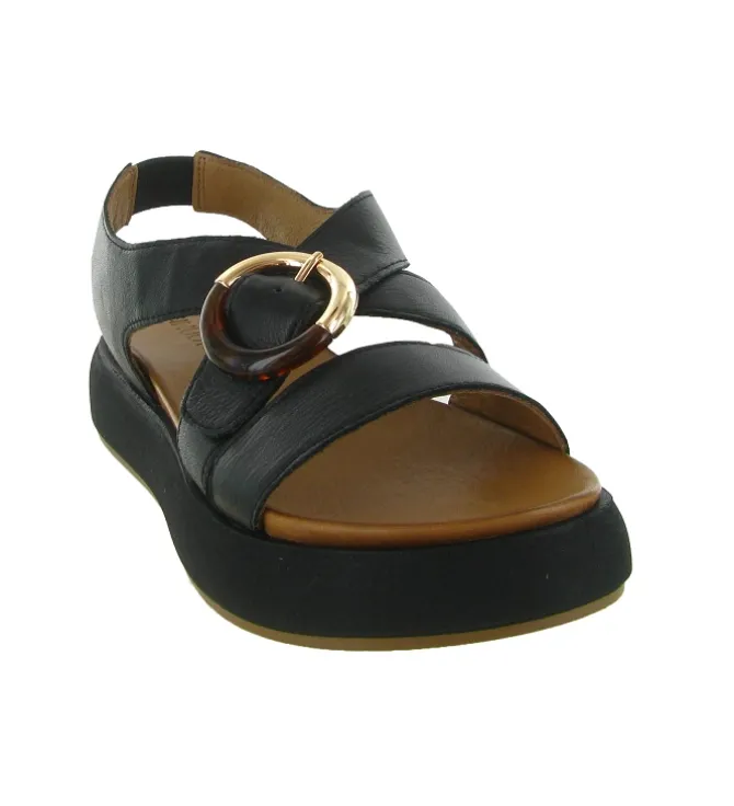 sandales et nu pieds - Confort - femme - Cuir - Noir - Inuovo